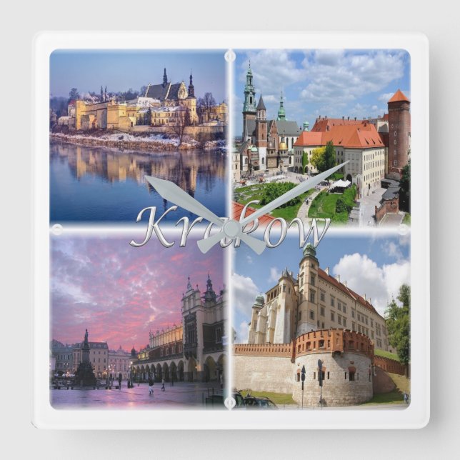 Reloj Cuadrado zPL009 KRAKOW, Polonia, Europa, (Anverso)