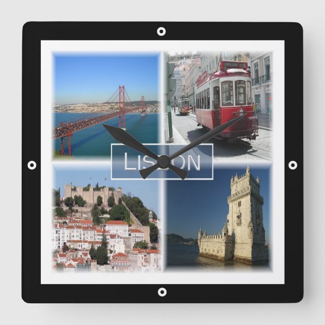 Reloj Cuadrado zPT007 LISBOA, Portugal, Europa, (Anverso)