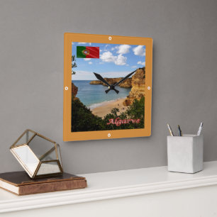 Reloj Cuadrado zPT027 ALGARVE Beach Marinha, Portugal,