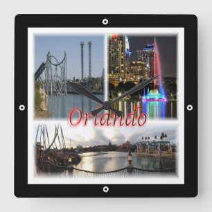 Reloj Cuadrado zUS056 ORLANDO Florida, Orlando, América,