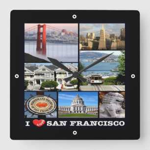 Reloj Cuadrado zUS067 SAN FRANCISCO I Love, Mosaic,
