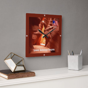 Reloj Cuadrado zUS191 ANTELOPE CANYON, Arizona, América,