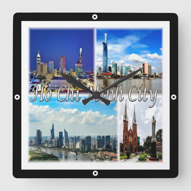 Reloj Cuadrado zVN013 HO CHI MINH City SAIGON, Mosaic, (Anverso)