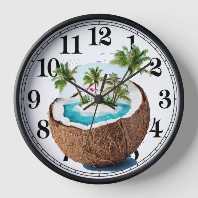 Reloj Cuadros de playa de Coconut Wall (Anverso)