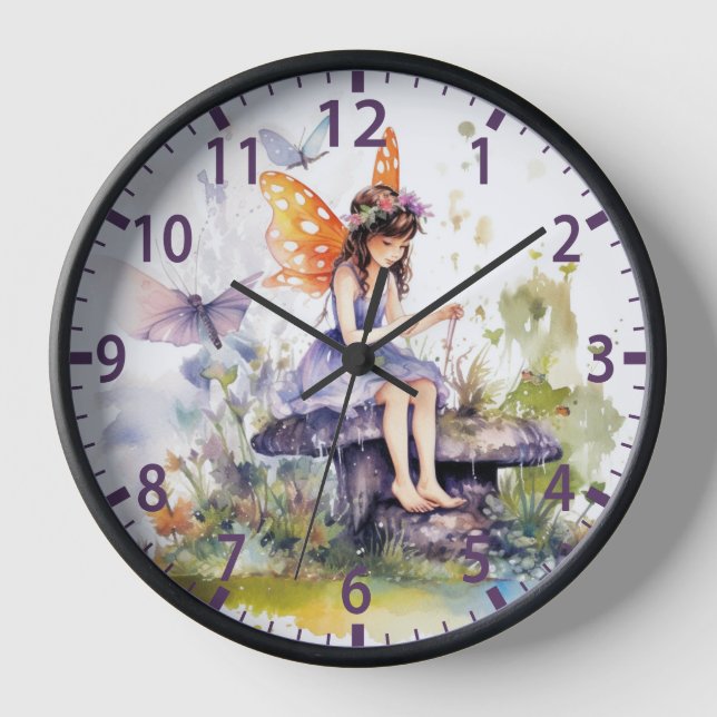 Reloj Cuidada acuarela Woodland Fairy Butterfly Floral (Anverso)