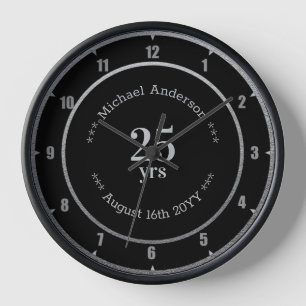 Reloj Cumpleaños Personalizado de 25 años de Jubilación