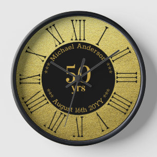 Reloj Cumpleaños Personalizado Redondo de 50 años o Aniv
