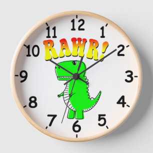 Reloj Curte y enojado T-Rex RAWR Groovy Textos