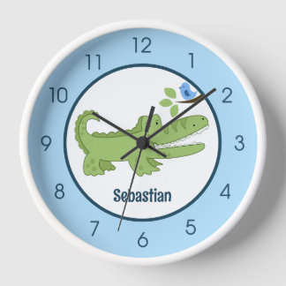 Reloj Cute Alligator Crocodile Boys Room Nursera