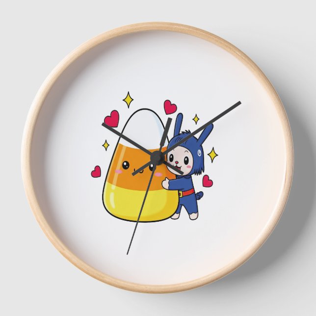 Reloj Cute Bunny Abgging Candy Corn (Anverso)