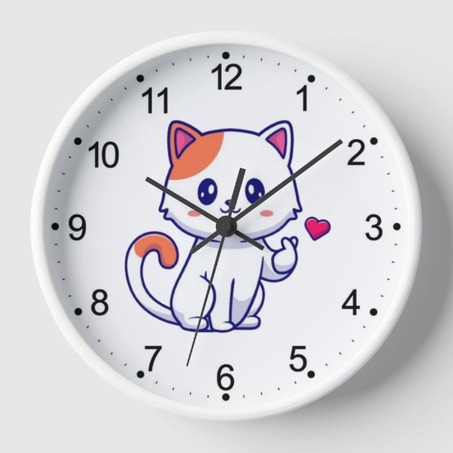 Reloj Cute Cat in Love Rótulo Hand-57577 (Anverso)