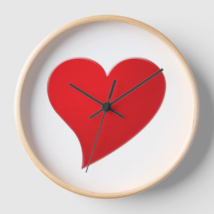 Reloj Cute corazón grande rojo minimalista moderno de Sa