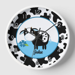 Reloj Cute Cow Barnyard Nursery Clock Boy