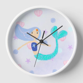 Reloj Cute Pastel Periwinkle Mermaid Princess Seasheles
