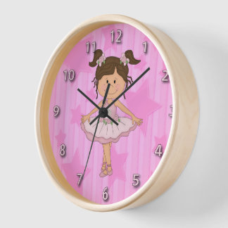 Reloj Cute Pink Ballet Girl On Stars and Stripes