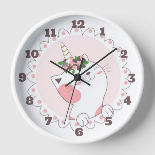 Reloj Cute Unicorn Kitten Clock