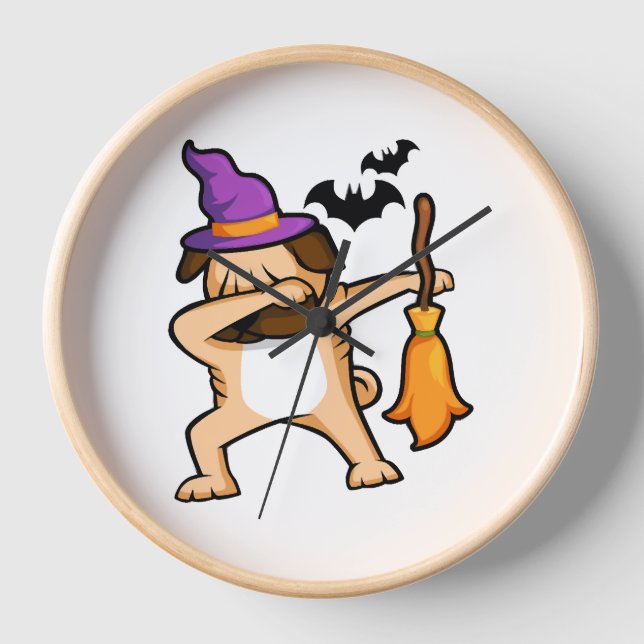 Reloj Dabbing Halloween Pug Dog (Anverso)