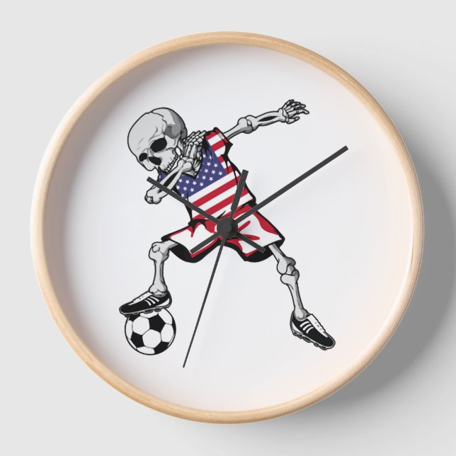 Reloj Dabbing Skeleton Soccer Halloween Estados Unidos (Anverso)
