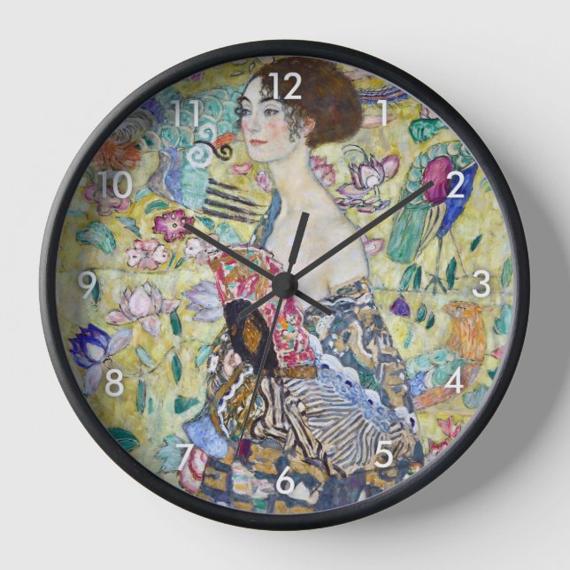 Reloj Dama con un abanico, Gustav Klimt (Anverso)