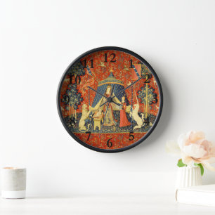 Reloj Dama y Unicornio Tapiz Medieval: Arte Francés