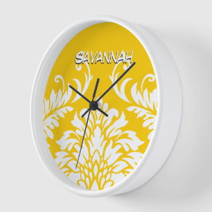 Reloj Damasco amarillo mostaza personalizado o cualquier