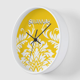 Reloj Damasco amarillo mostaza personalizado o cualquier