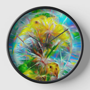 Reloj Dandelions etéreos en Neon Dreamscape