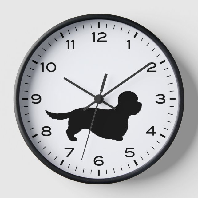 Reloj Dandie Dinmont Terrier Dog Silhouette (Anverso)