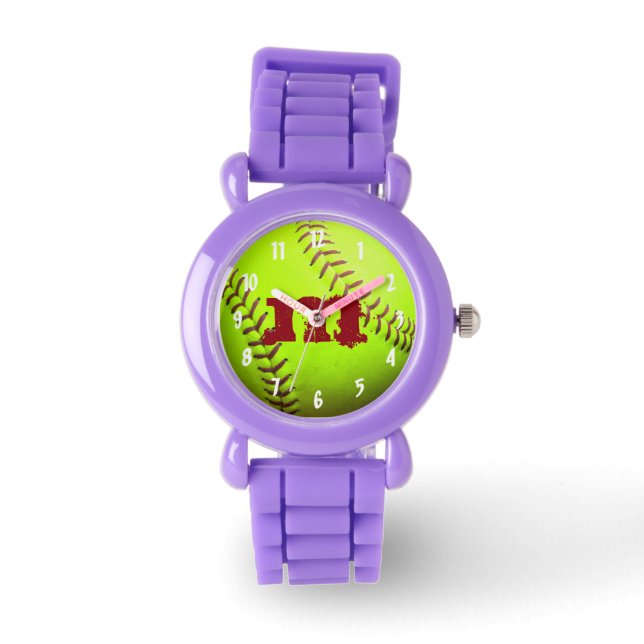 Reloj de 12U de 14U de 14U amarillo de Softball (Anverso)