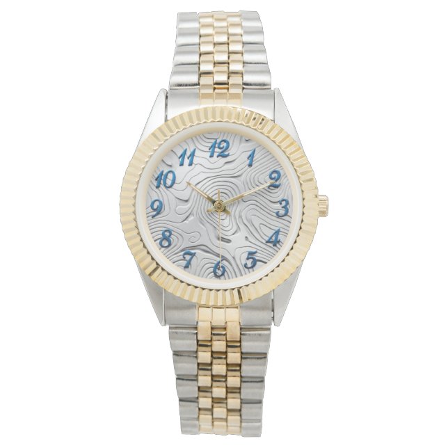 Reloj de 2 tonos + Pulsera estilo de dial plateado (Anverso)