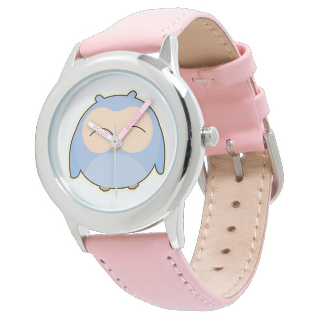 Reloj de acero inoxidable Bezel para niños/búho (Angular)