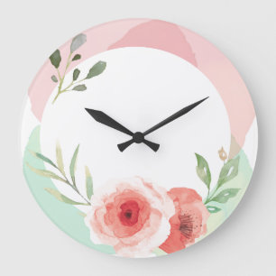 Reloj de acuarela floral