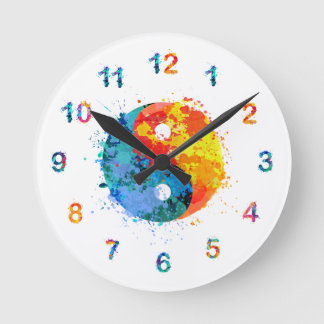 Reloj de acuarela Yin y Yang Wall