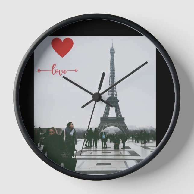 Reloj de amor del corazón de Eiffel (Anverso)