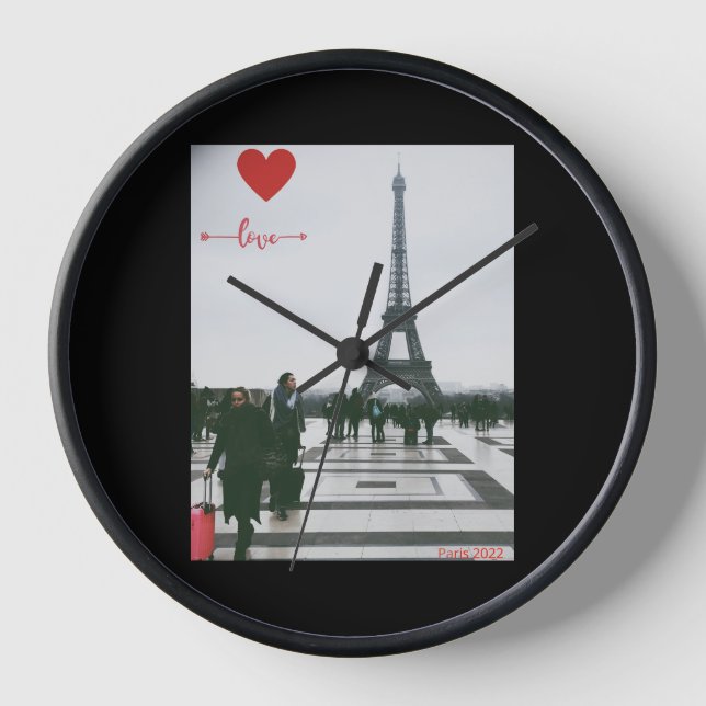 Reloj de amor del corazón de Eiffel (Anverso)