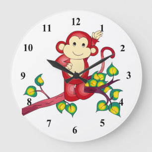 Reloj de animales de los monos rojos