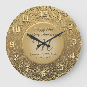 Reloj de aniversario del monograma personalizado