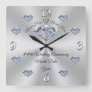 Reloj de aniversario personalizado del diamante, C