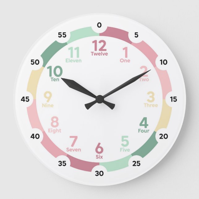 Reloj de aprendizaje - Pastel suave (Anverso)