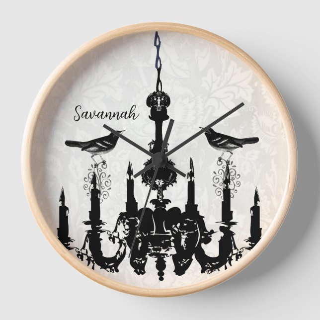 Reloj de araña amarillo mostaza personalizado con  (Anverso)