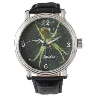 Reloj de araña brillante verde