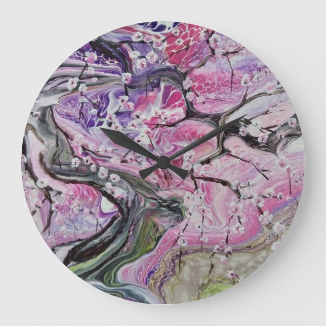 Reloj de árbol con flores de cerezo (Anverso)