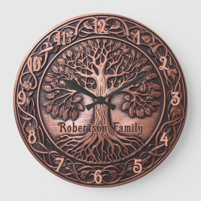 Reloj de árbol de la familia de aspecto de cobre (Anverso)