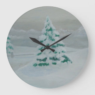 reloj de árbol de nieve