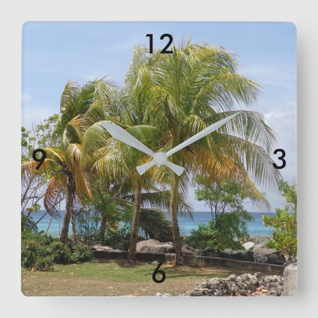 Reloj de árbol de palmas tropical (Anverso)