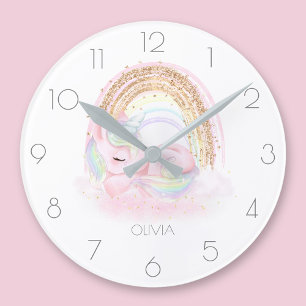 Reloj de arco iris chica unicornio lindo personali