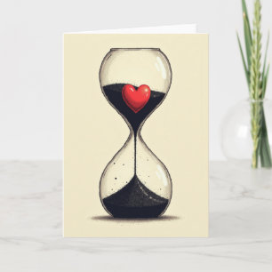Reloj de arena de amor simple Tarjeta