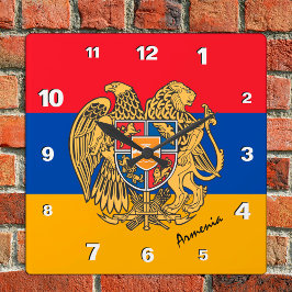 Reloj de Armenia, hogar patriótico, bandera armeni