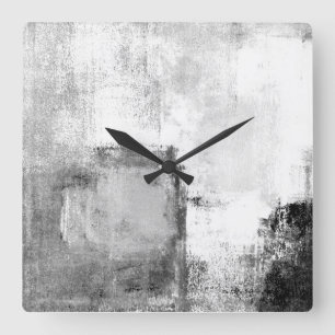 Reloj de arte abstracto en blanco y negro de 'Lecc