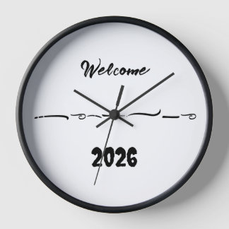 reloj de arte de bienvenida